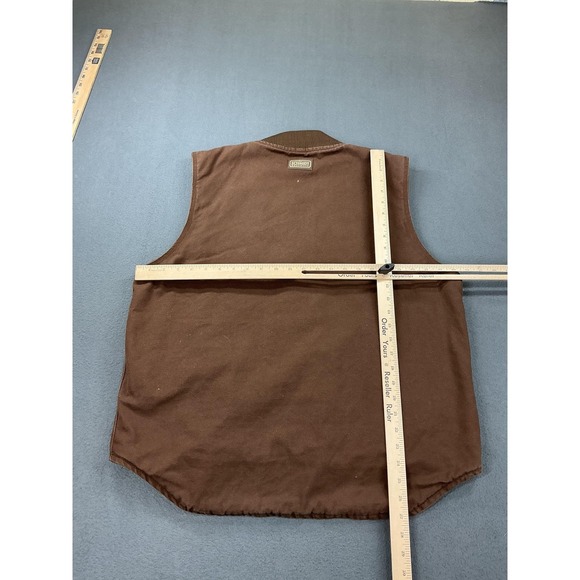 C.E. Schmidt Workwear Vest Mens Large Brown Canvas Sherpa Lined Insulated Heavy - Picture 6 of 9
